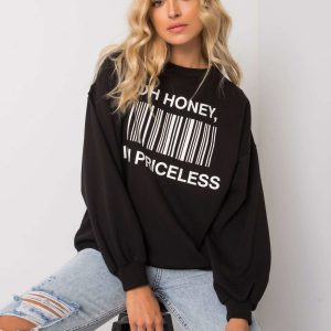 Black sweatshirt with print by Karis