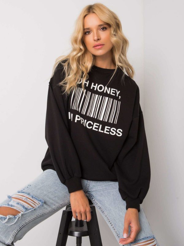 Black sweatshirt with print by Karis