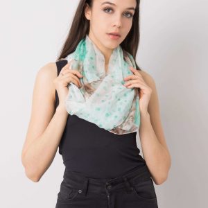 Green and beige scarf with patterns