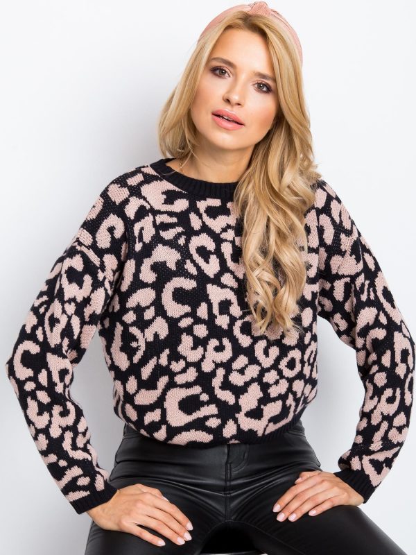 RUE PARIS Black/Pink Candy Sweater