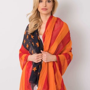 Red-orange wrap with print