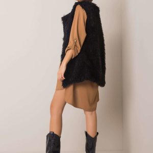 Hallie Black Fur Vest