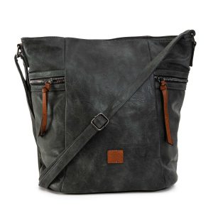 Dark Grey Large Eco Leather Bag