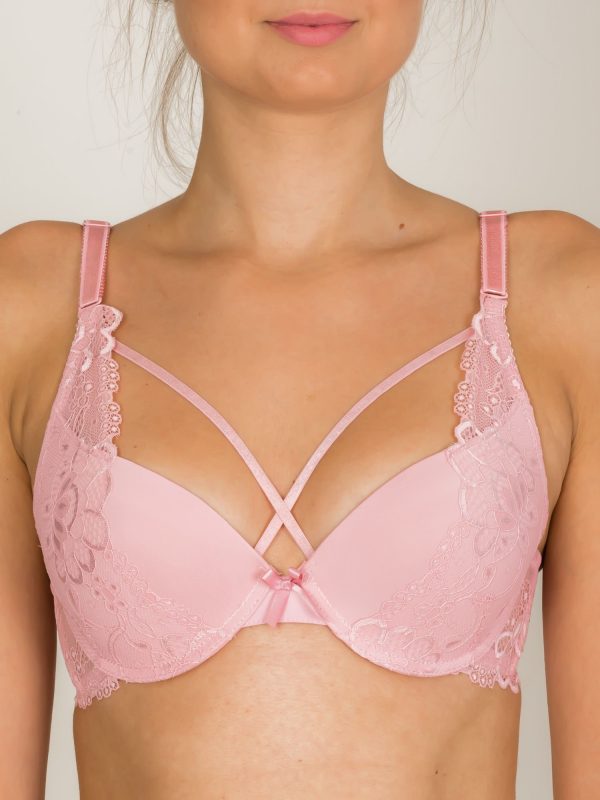 INTIMIDAO Pink Lace Push Up Bra