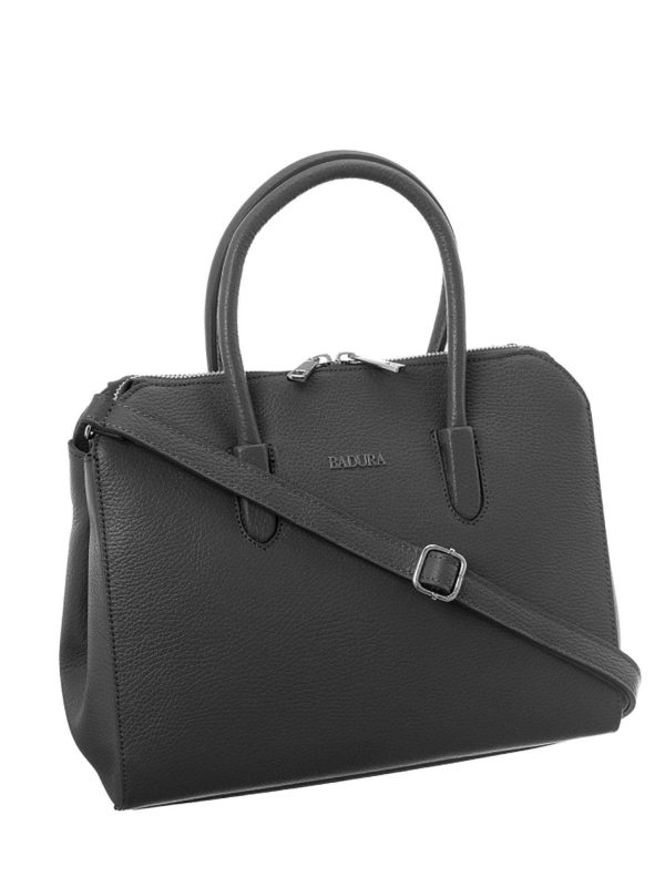 Dark grey city handbag BADURA