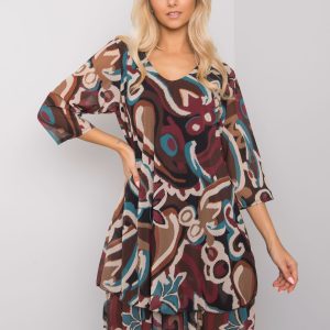 Black and burgundy dress for women with print Segovia