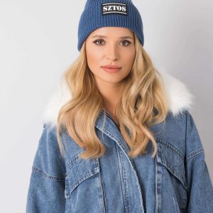 Dark Blue Winter Hat with Patch