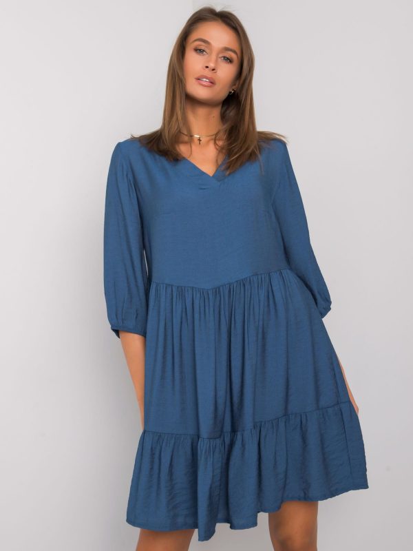 Blue Ruffle Dress Harlyn