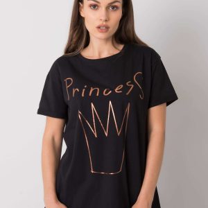 Black T-shirt with Aosta print