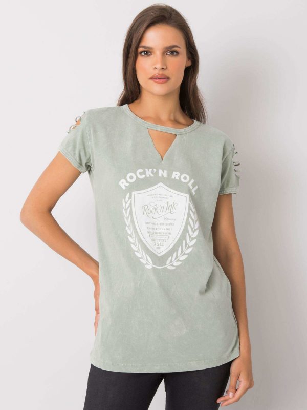 Light green t-shirt with print Willow