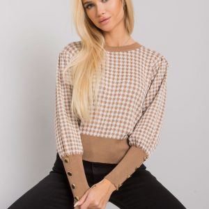 Dark beige houndstooth sweater Weston RUE PARIS