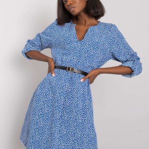 Dark blue patterned dress Nedra