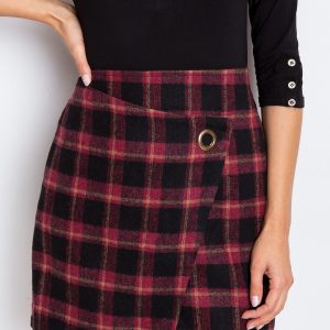 RUE PARIS Burgundy and black Victory skirt