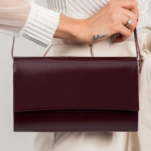 Plum lacquered clutch