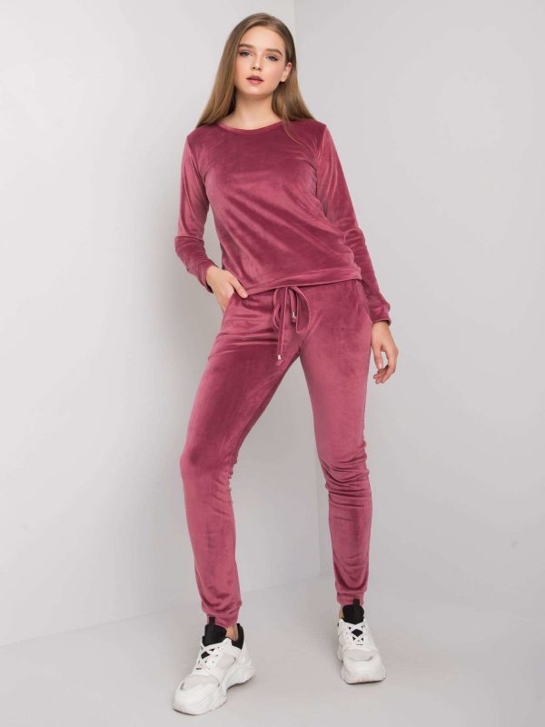 Dirty pink velour set Clarisa RUE PARIS