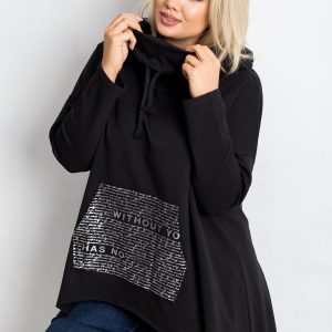 Black Plus Size Sweatshirt Without