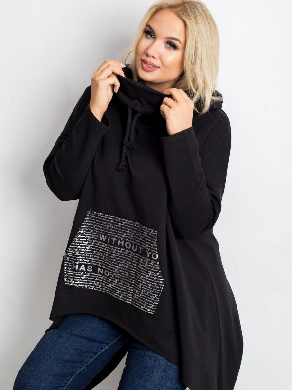 Black Plus Size Sweatshirt Without