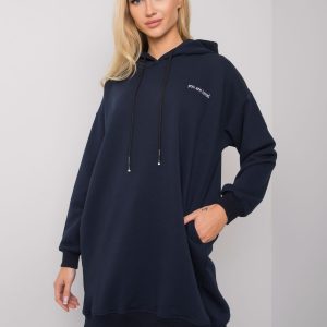 Navy blue sweatshirt with pockets Indira