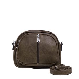 Khaki Women's Handbag with Pockets