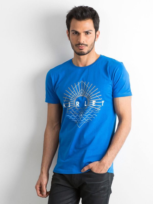 Blue Men's Cotton T-Shirt