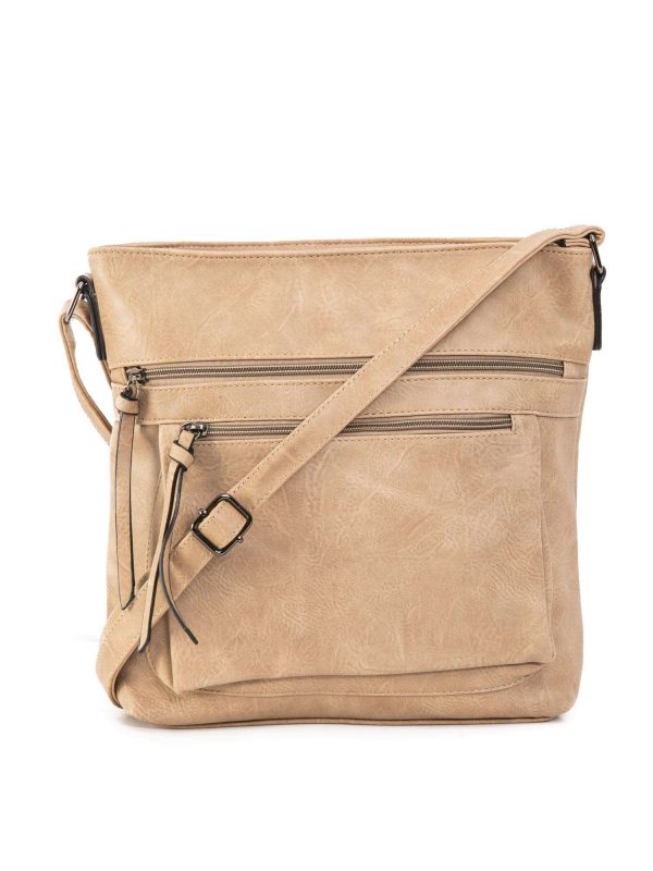 Beige handbag with strap