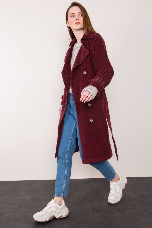 Burgundy suede coat BSL