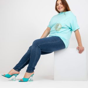 Mint Plus Size Short Sleeve Blouse