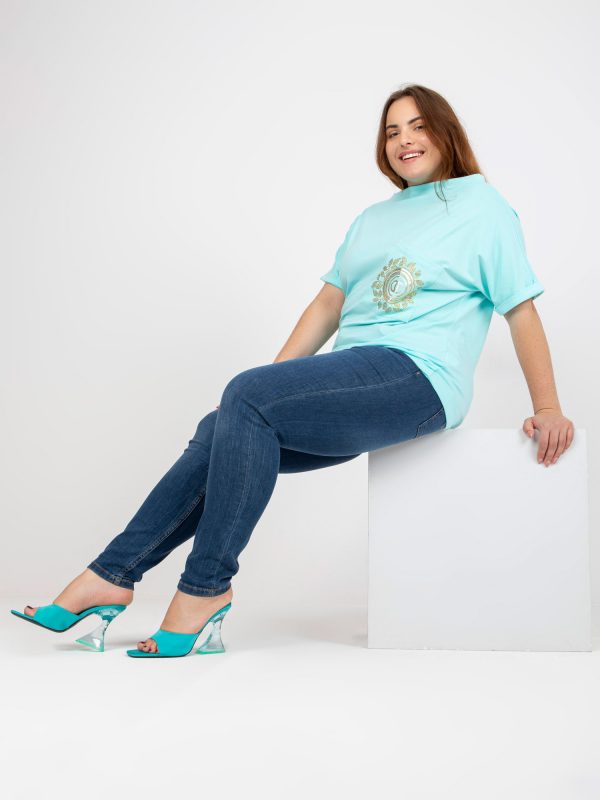 Mint Plus Size Short Sleeve Blouse