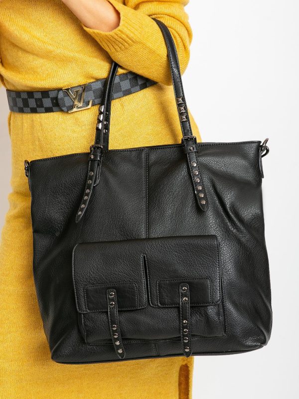 Black Large Eco Leather Bag