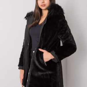 Black double-sided jacket with hood Obinne