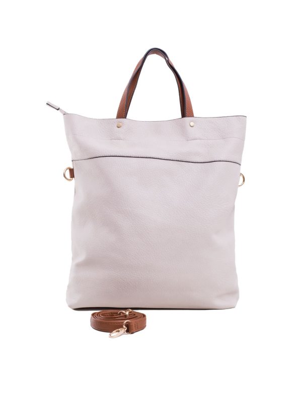 Beige City Bag with Detachable Strap