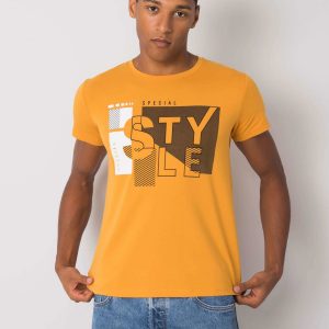 Men's mustard T-shirt cotton Andreas