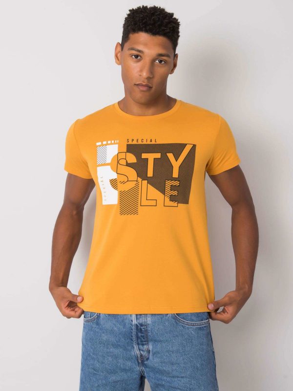 Men's mustard T-shirt cotton Andreas