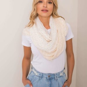 White-beige scarf with patterns