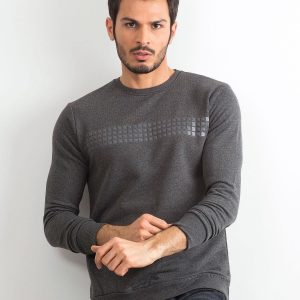 Graphite sweatshirt for men with applique