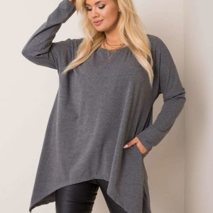 Dark grey plus size blouse Elisa RUE PARIS