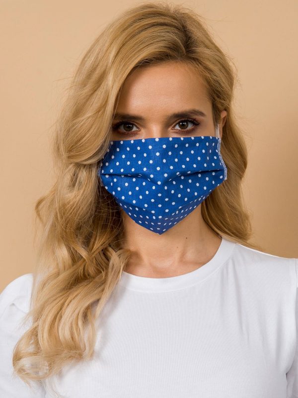 Navy blue polka dot protective mask