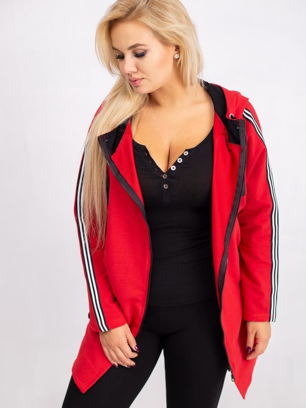 Red Hoodie Plus Size Sweatshirt