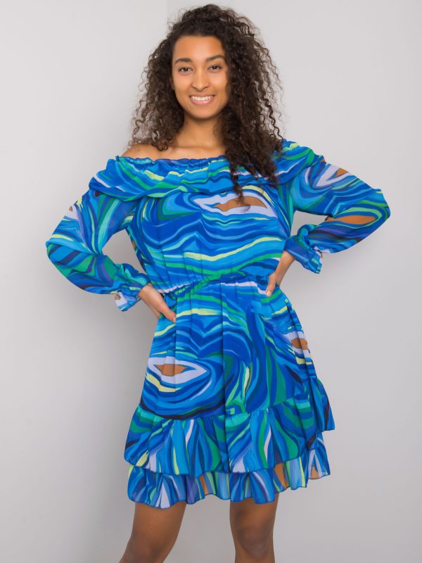 Blue Edmonton Ruffle Spanish Dress