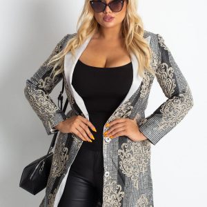 Shine Plus Size Silver Coat