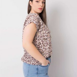 Beige plus size blouse in Yvonne