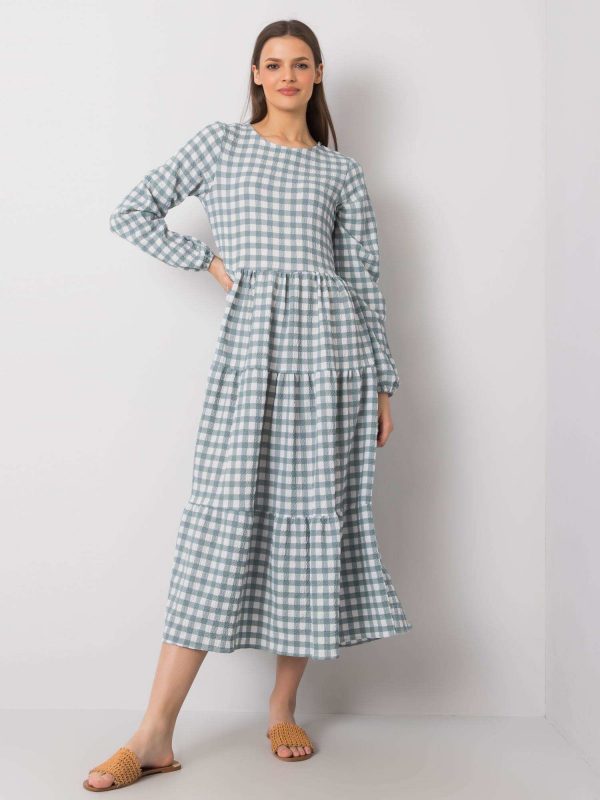 Mint plaid dress Pasadena RUE PARIS