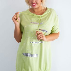 Light green tunic Written PLUS SIZE