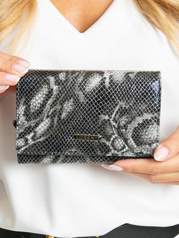 Black Horizontal Patterned Leather Wallet