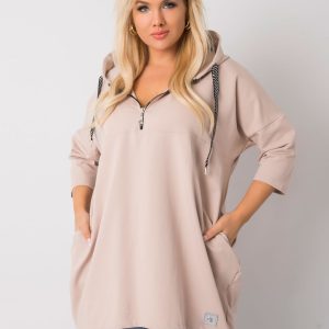 Beige plus size cotton sweatshirt Adreana