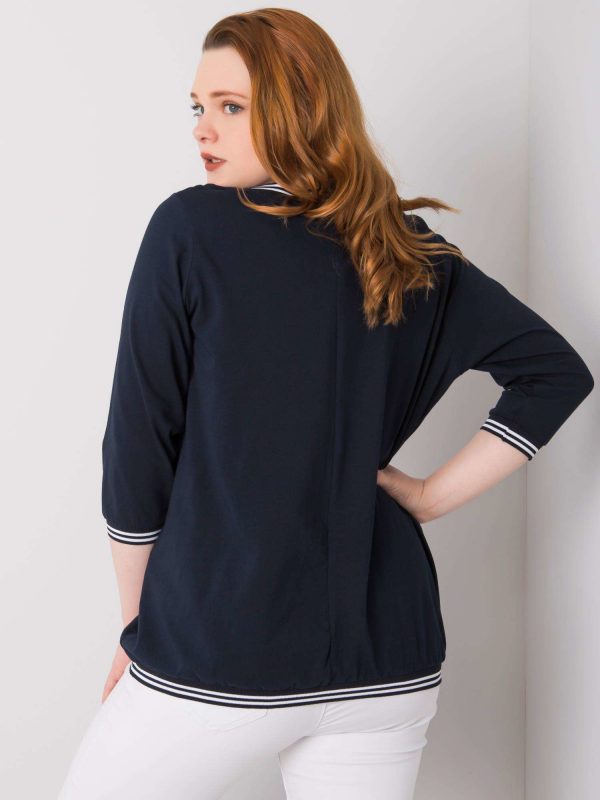 Navy blue plus size blouse Pearl