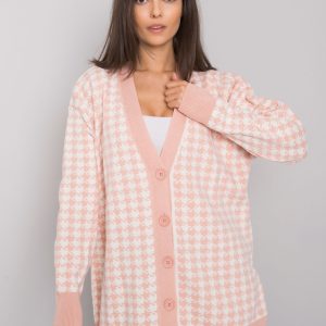 Light pink and white cardigan with houndstooth Arlington RUE PARIS