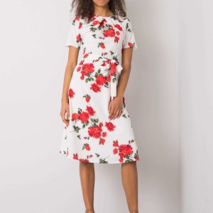 White and red Merla flower dress