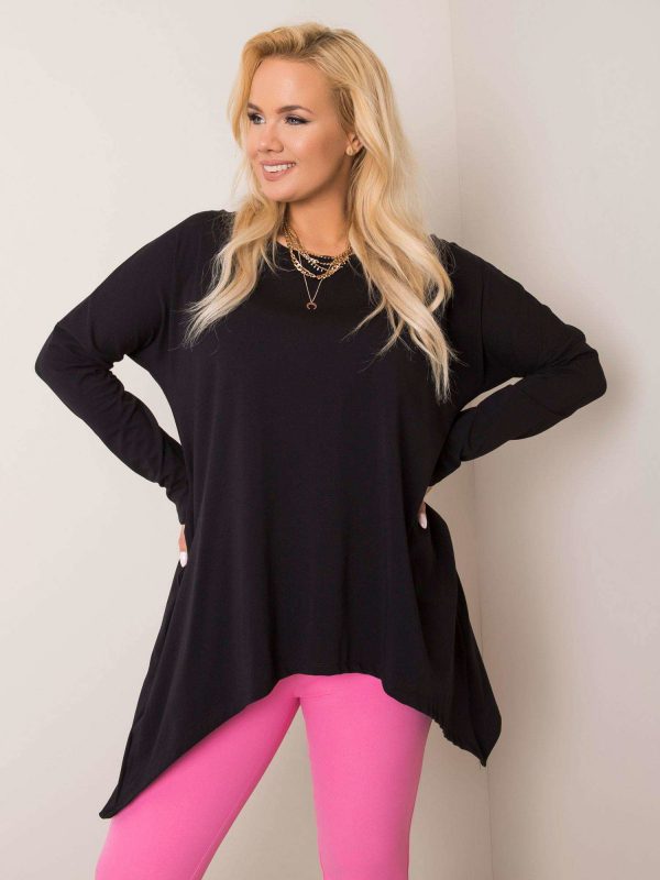 Black plus size blouse Elisa RUE PARIS