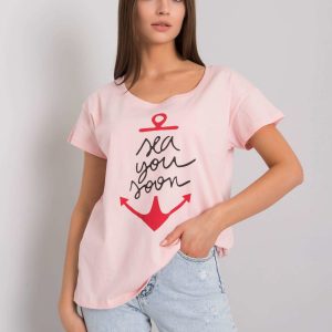 Pale pink T-shirt with Silva print